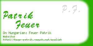 patrik feuer business card